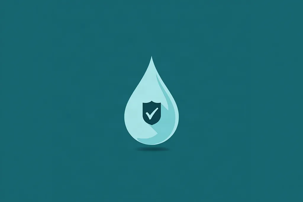 A clean glass of tap water, safe to drink