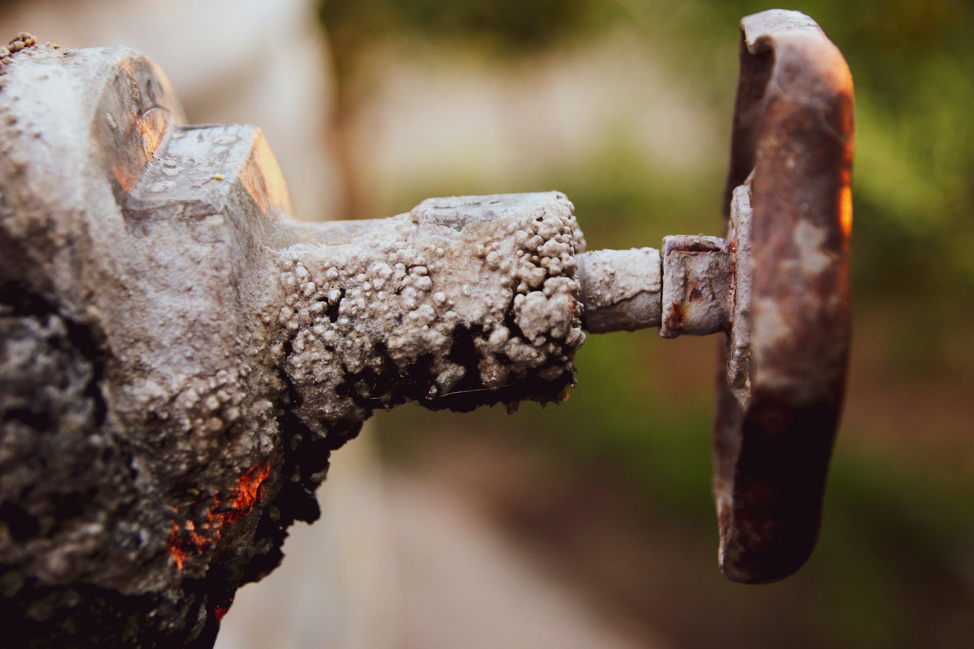 Calcium carbonate scale deposits on a chrome faucet from hard water minerals — Ottawa